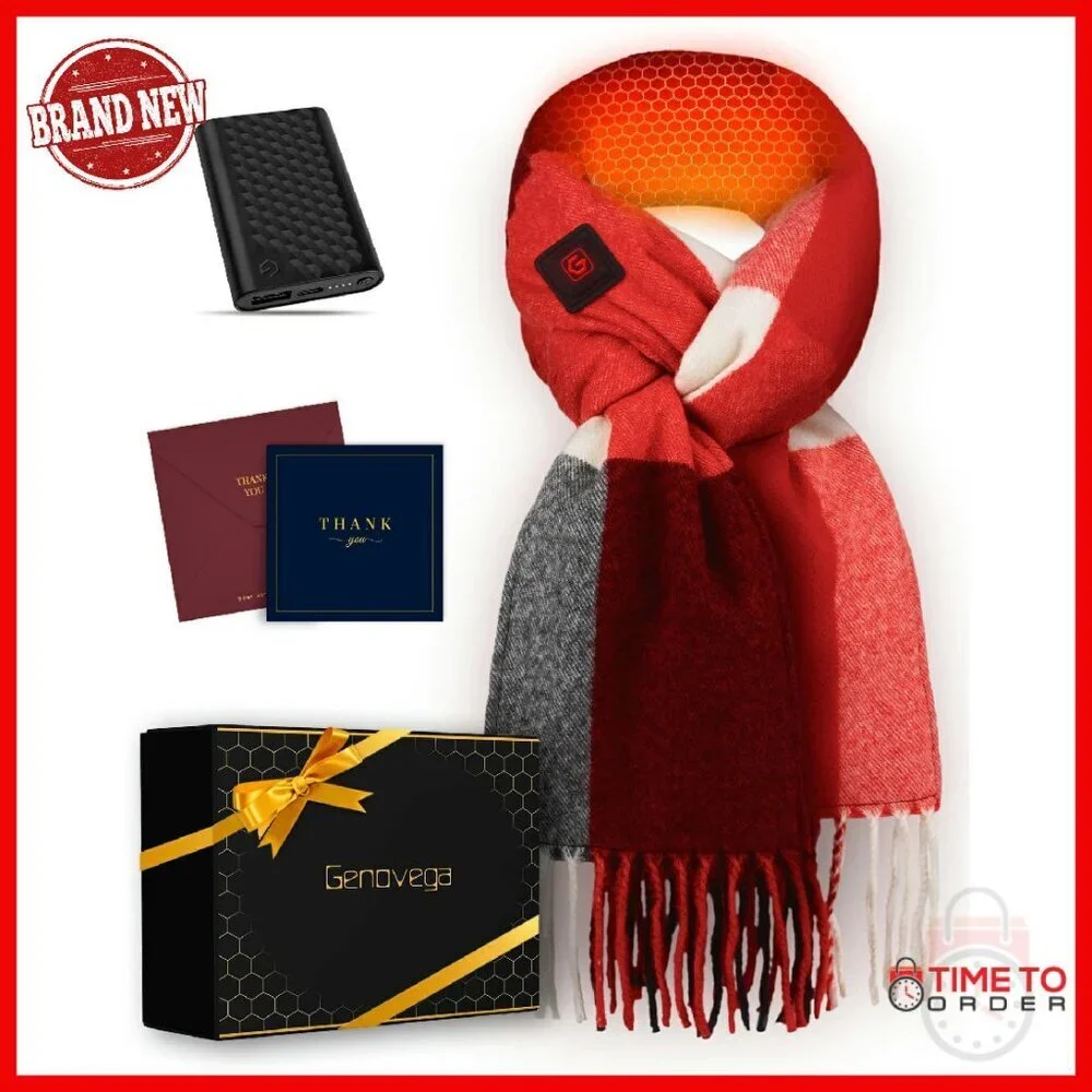 Heated Scarf with 3 Temperature Settings & Power Bank